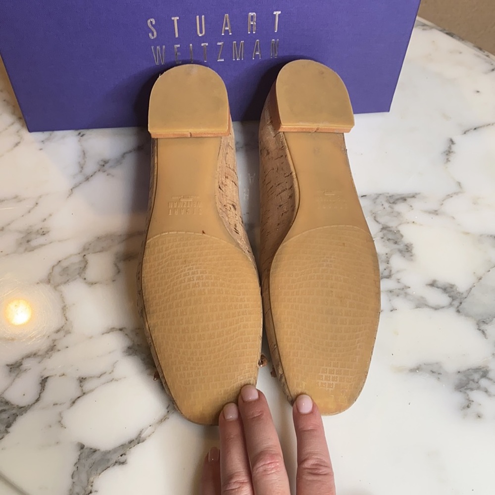 Stuart Weitzman Stringon Metalic Cork Ballet Flats - image 6
